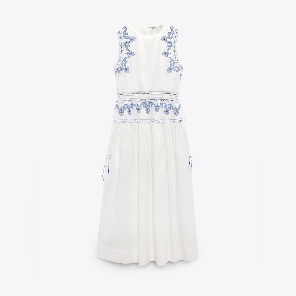 EMBROIDERED MIDI DRESS